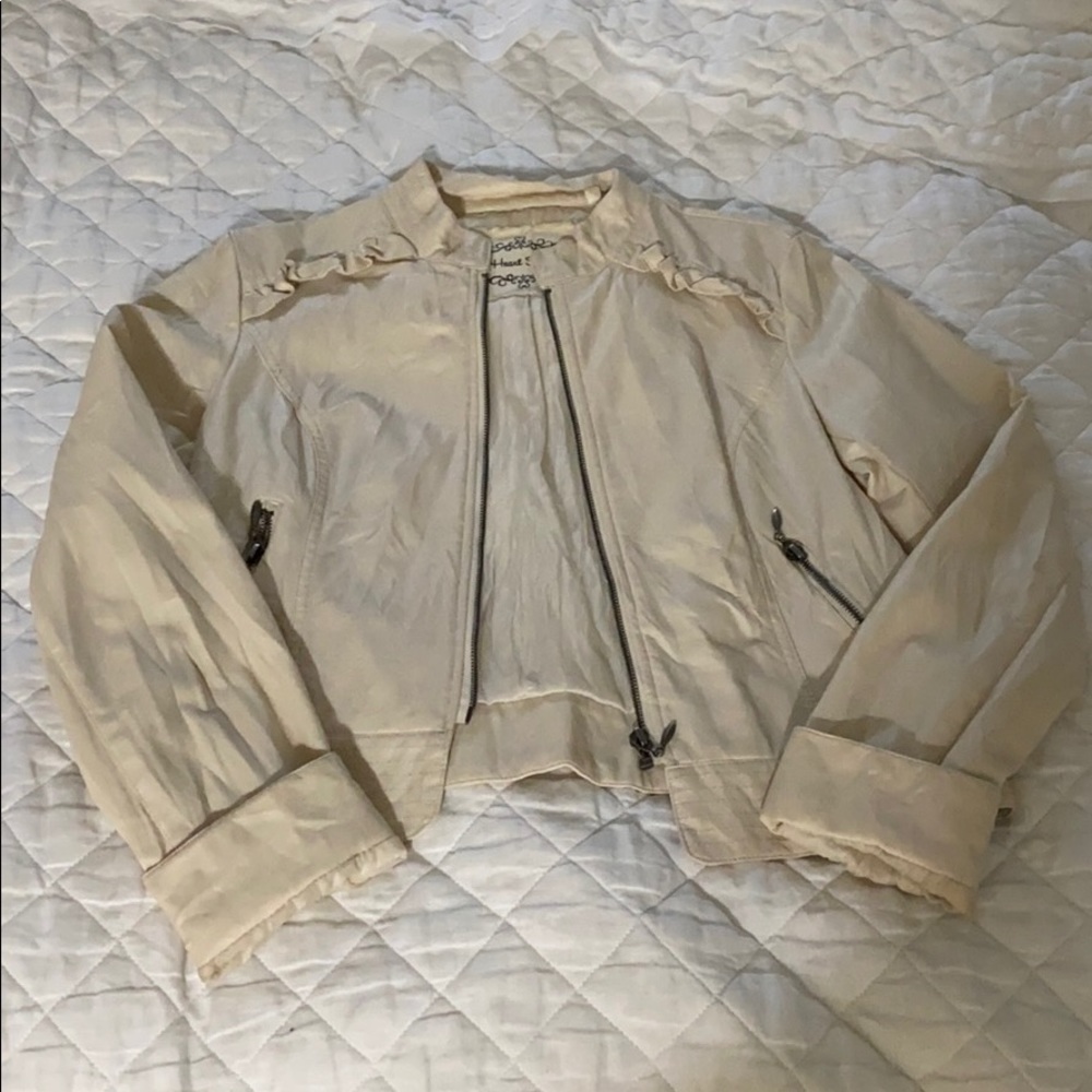 Cream leather jacket
